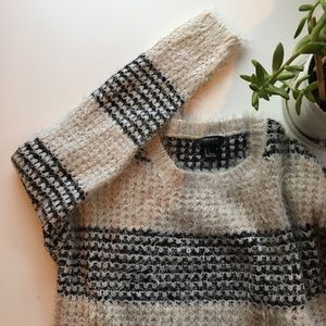 Knit striped pullover sweater
